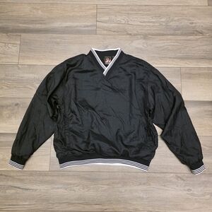 Vtg USA Olympics Track Pull Over Jacket Black Windbreaker JC Penny 1990s Medium